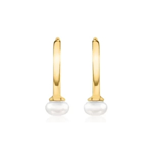 Minimalist İnci Detay Küçük Halka Küpe - Gold