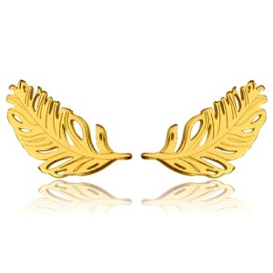 Kuş Tüyü Küpe Gold