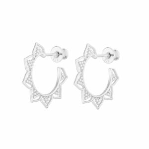 Kabartmalı Lotus Küpe