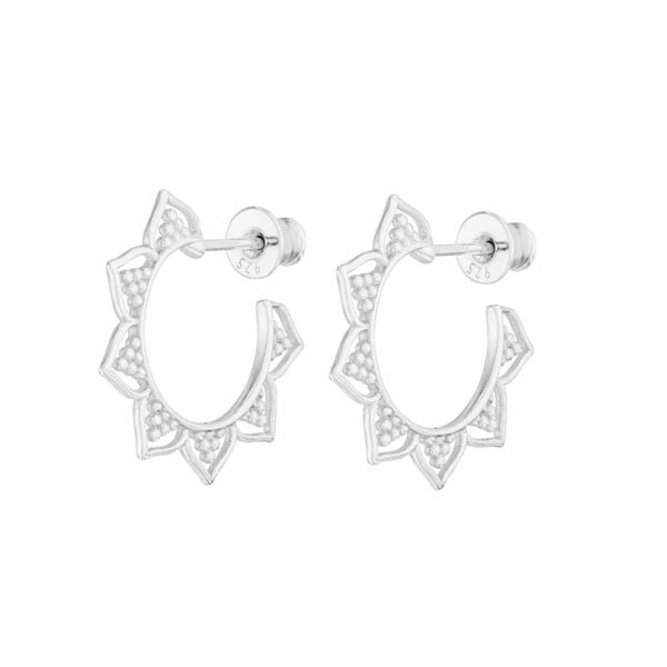 Kabartmalı Lotus Küpe